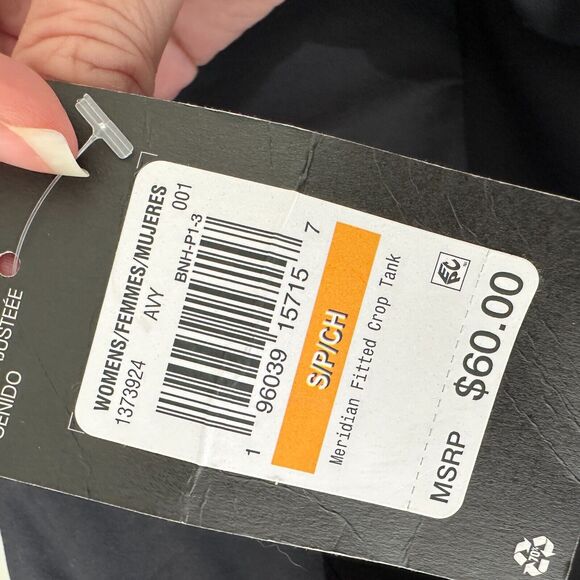 NWT Under Armour Black Meridian 4-Way Stretch Fitted Crop Tank Top Sports Bra S - Picture 12 of 15